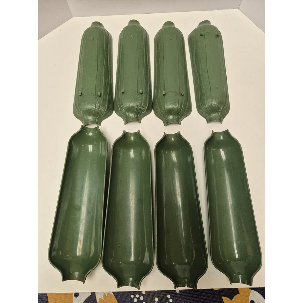 Vintage Corn on the cob Trays Green 8 pcs